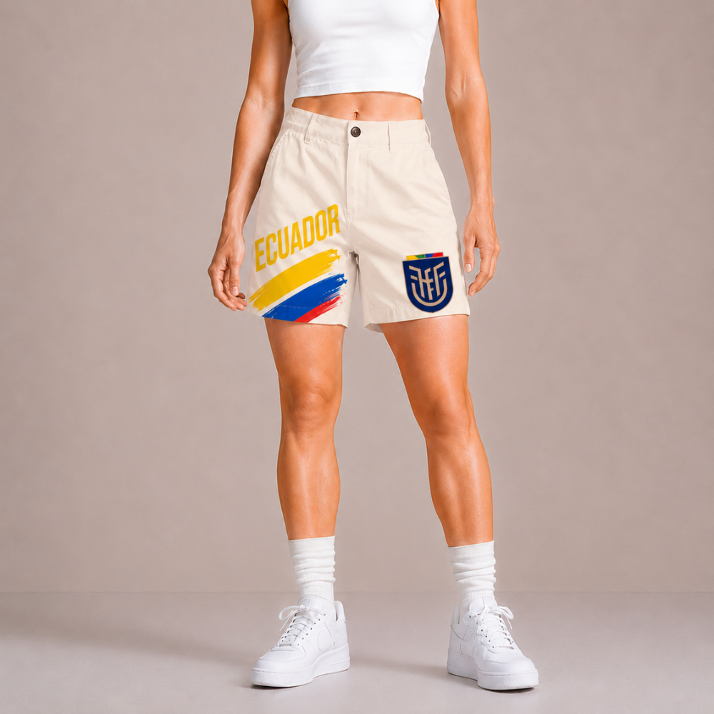 World Cup 2026 Ecuador Football Fan Printed Twill Shorts