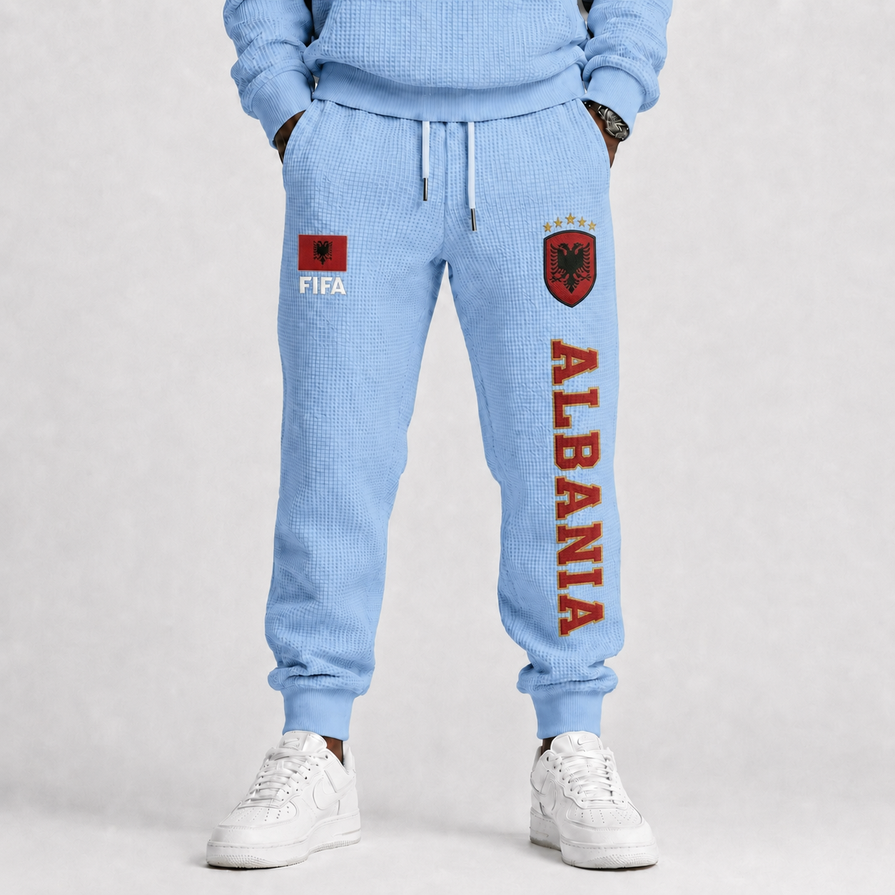 FIFA 2026 Albania Printed Waffle Football Fan Pants