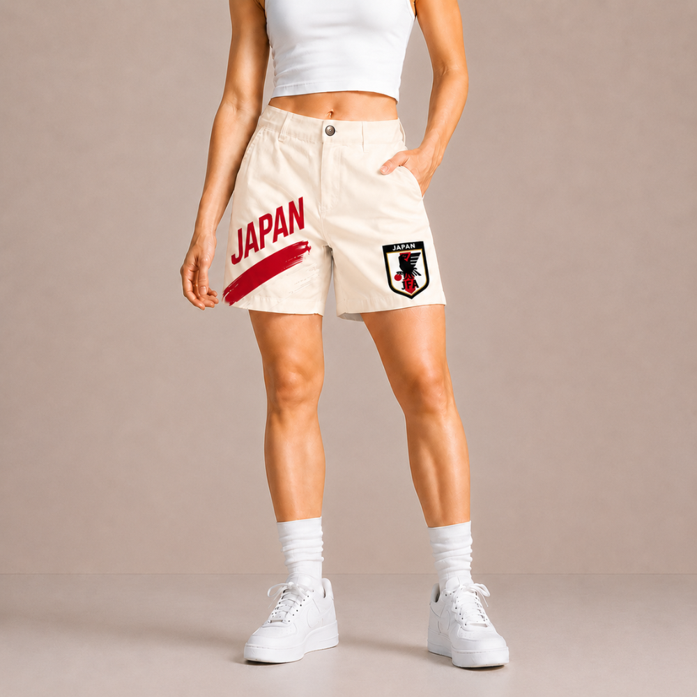 World Cup 2026 Japan Football Fan Printed Twill Shorts