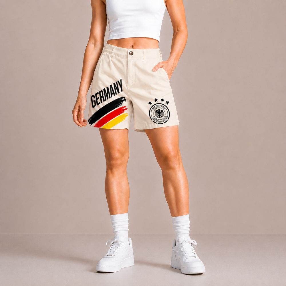 World Cup 2026 Germany Football Fan Printed Twill Shorts