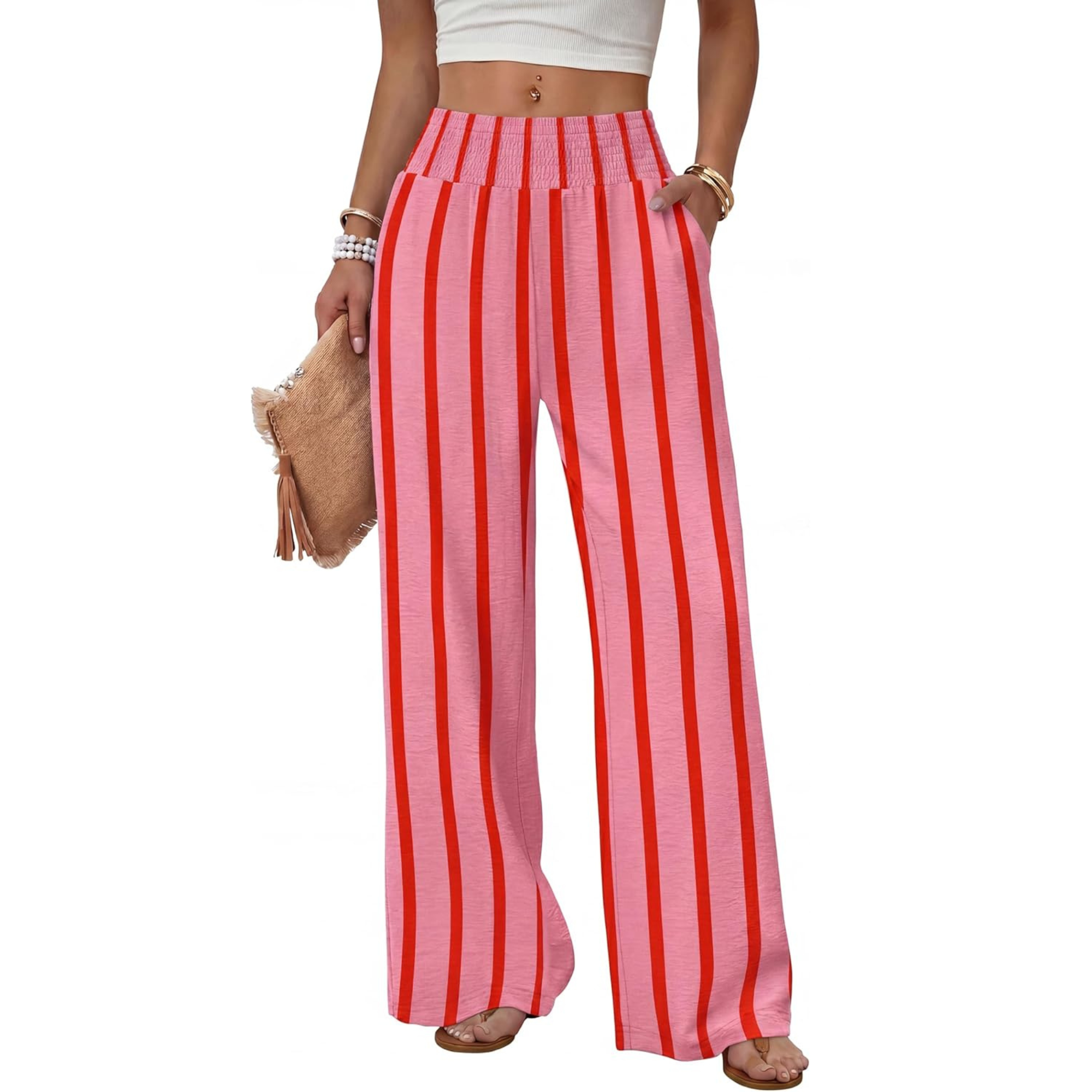 High Waist Wide Leg Lounge Pants with Side Pockets