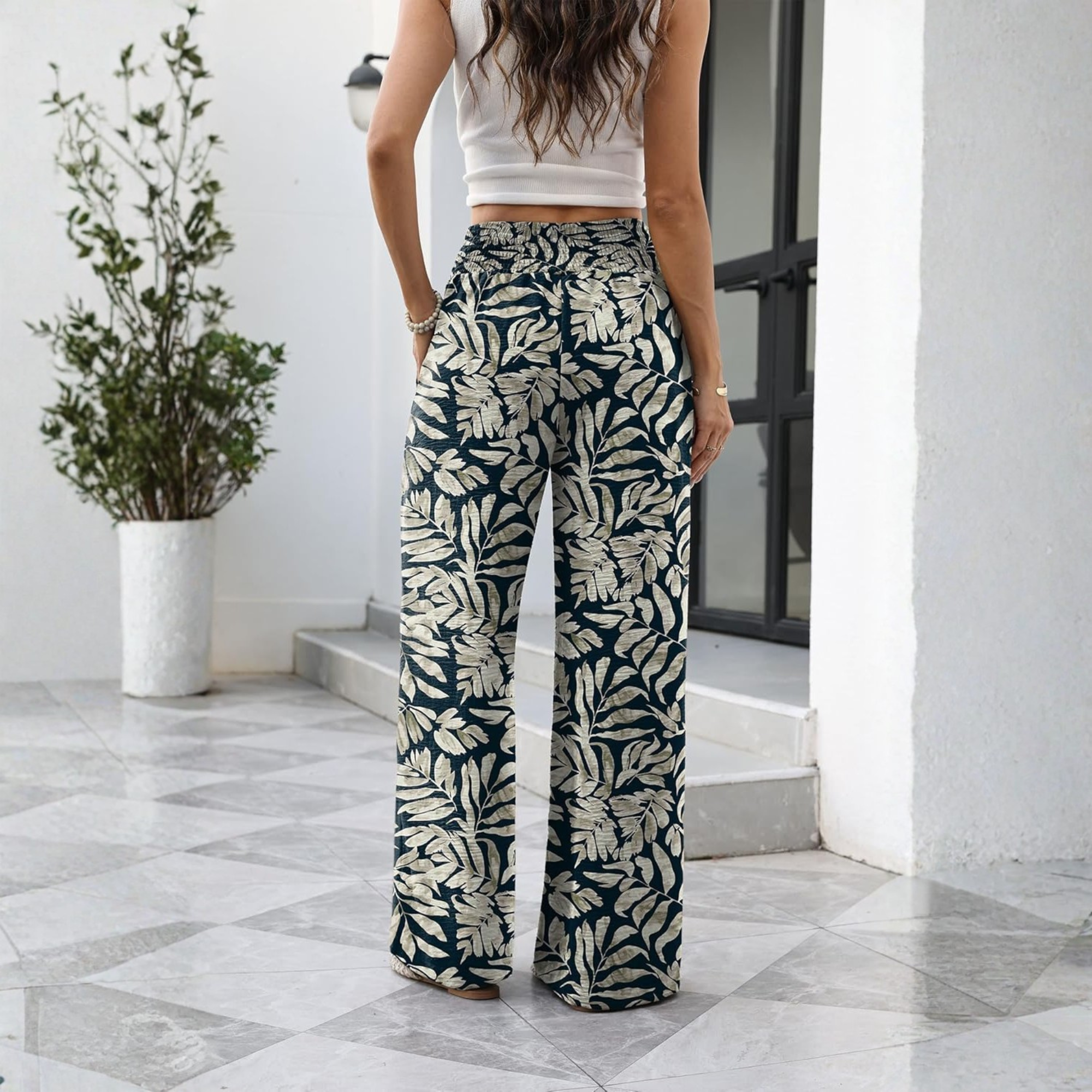 High Waist Wide Leg Lounge Pants with Side Pockets