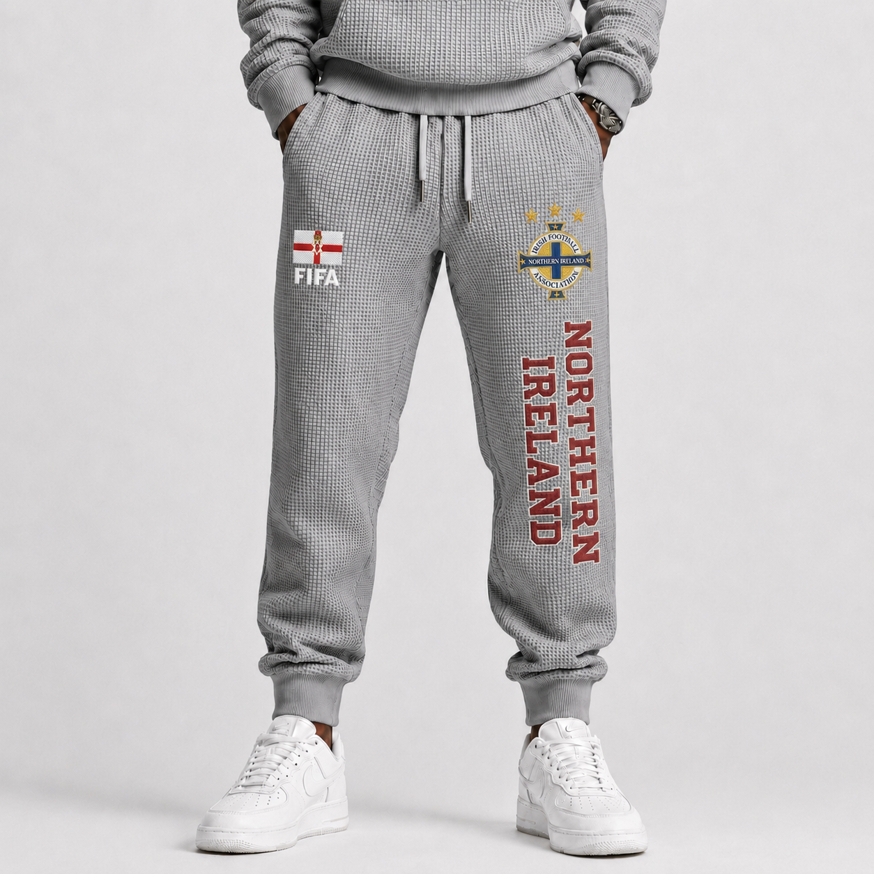 FIFA 2026 Northern Ireland Printed Waffle Football Fan Pants