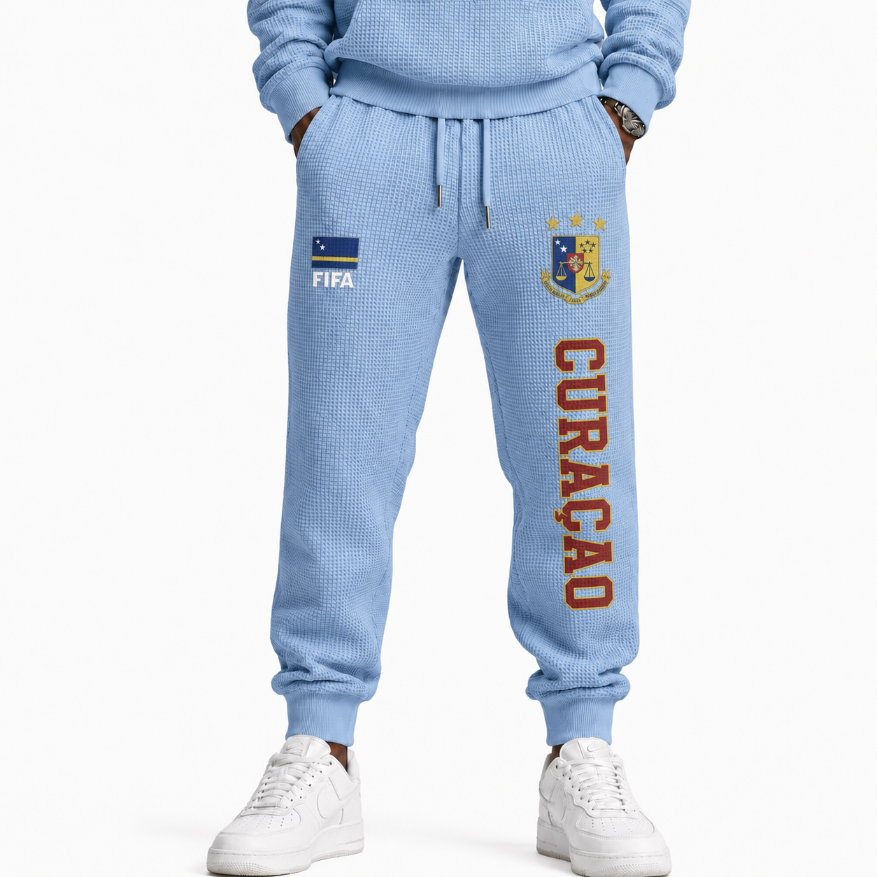 FIFA 2026 Curaçao Printed Waffle Football Fan Pants