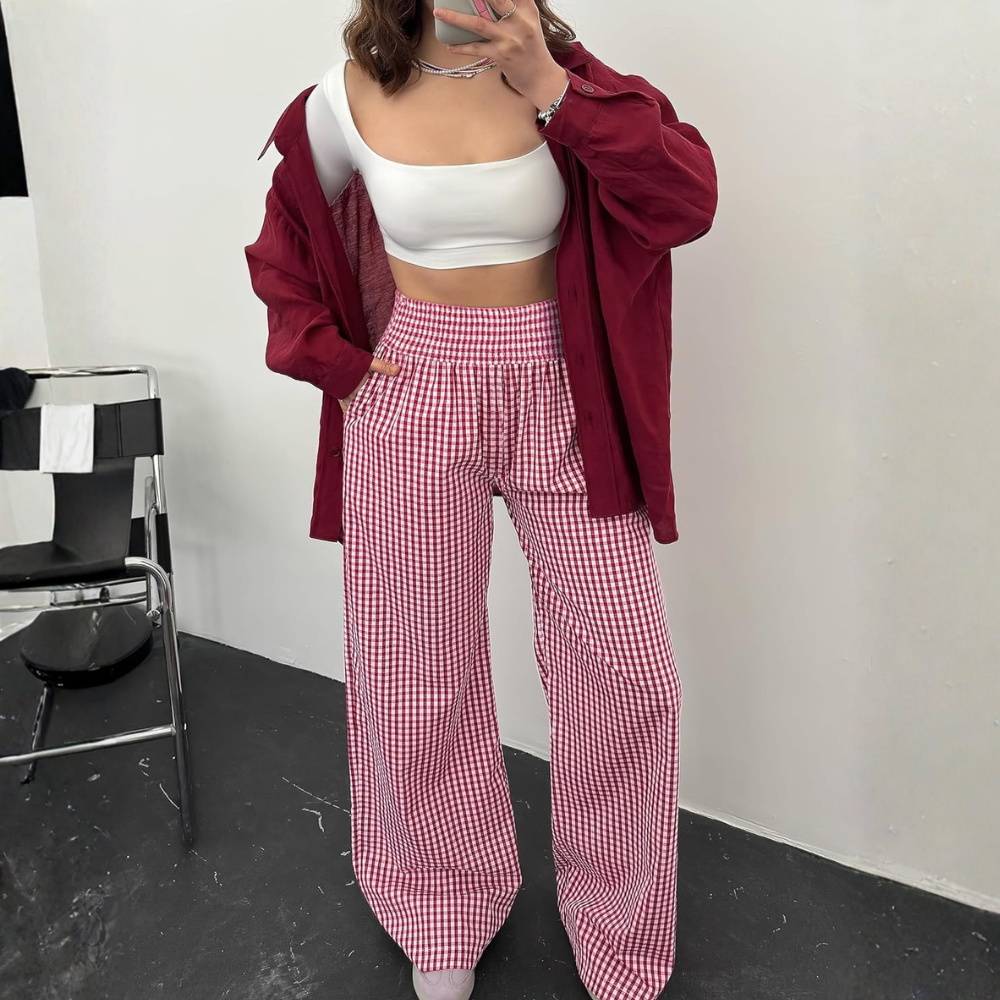 Striped Wide Palazzo Pants With Pockets For Women