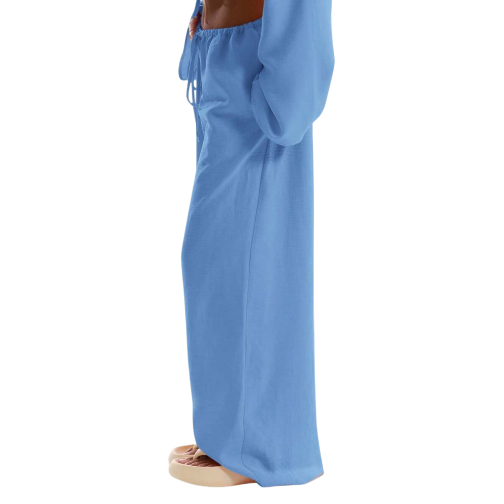 Casual Tie Front Drawstring Trousers For Women