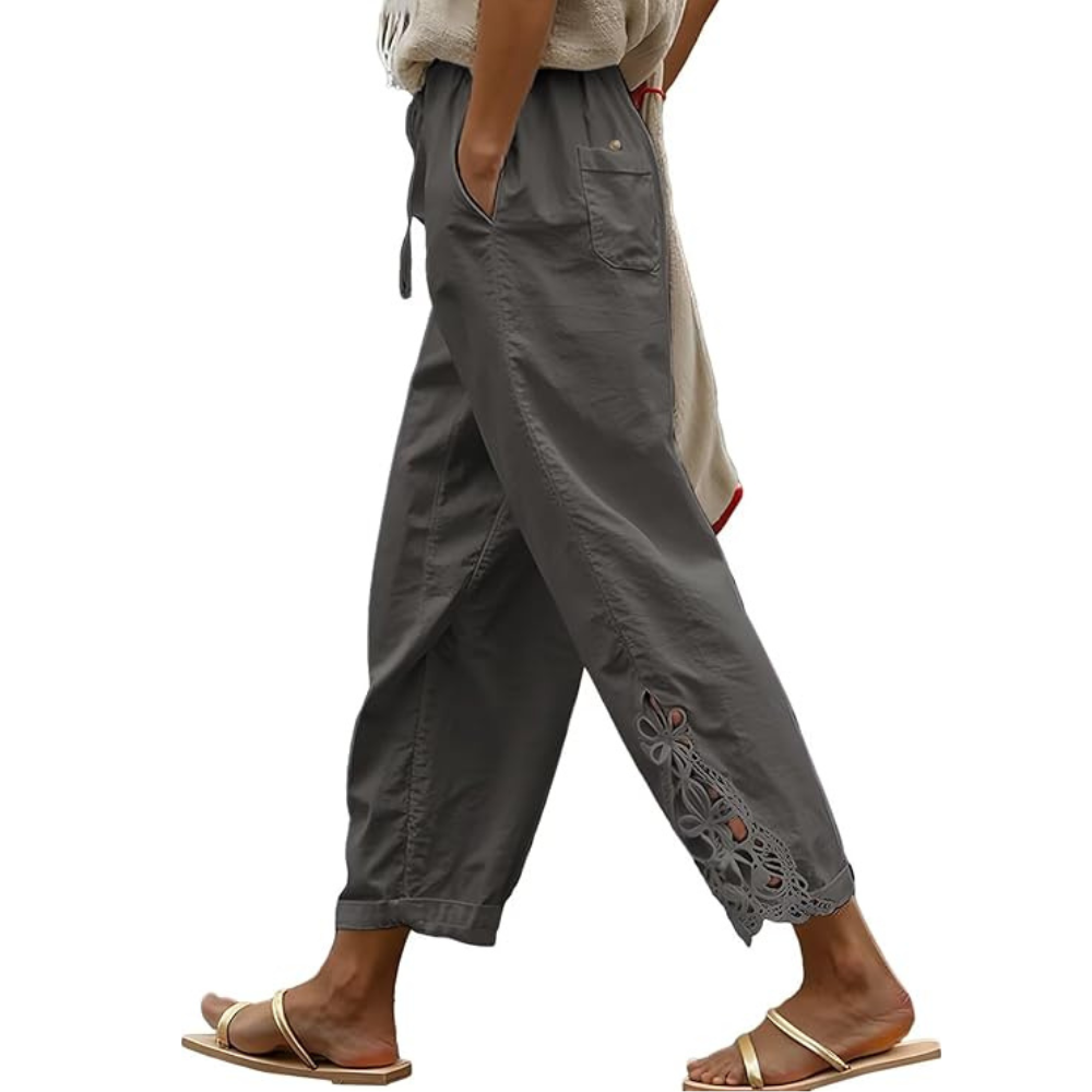 Casual Lightweight Drawstring Elastic Pants With Pockets