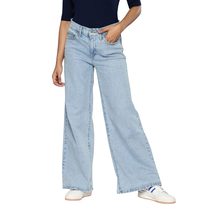 Women Shaping Wide Leg Light Fade Stretchable Jeans