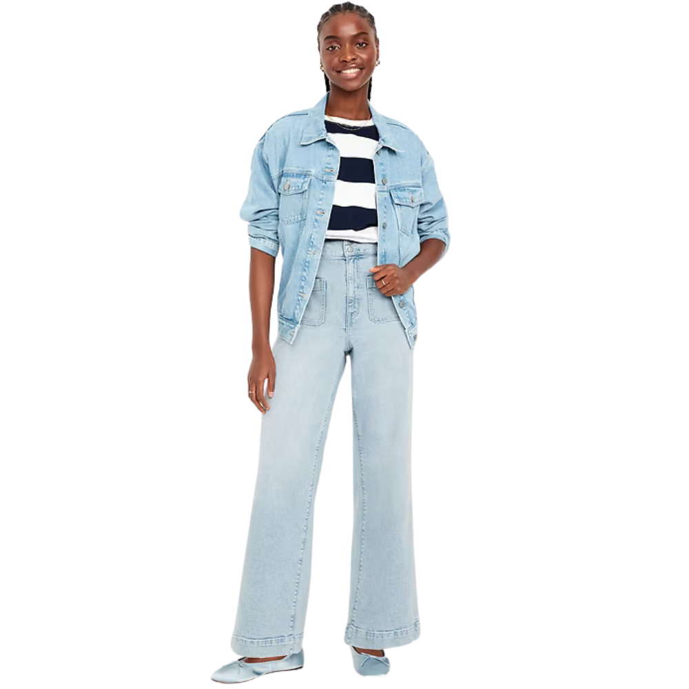 High Rise Straight Cut Wide Leg Jeans-My Comfy Pant