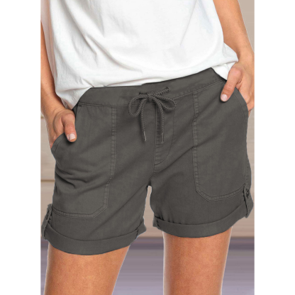 Solid Color Straight Leg Casual Shorts-My Comfy Pant