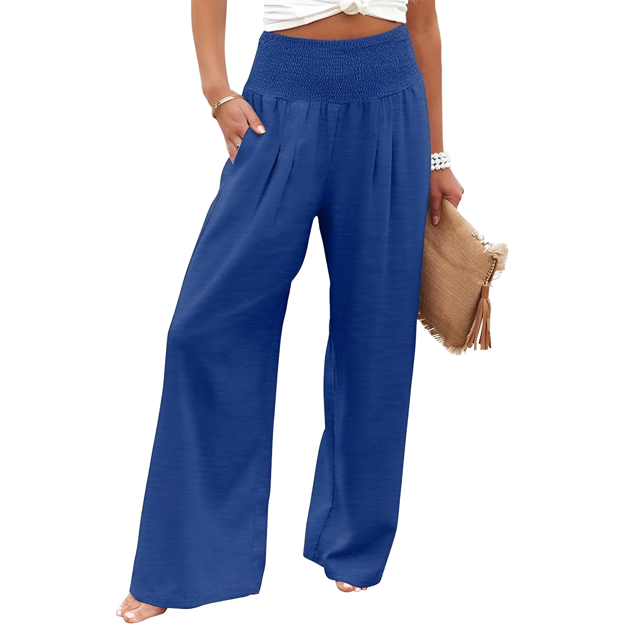 Casual High Rise Palazzo With Pocket For Women