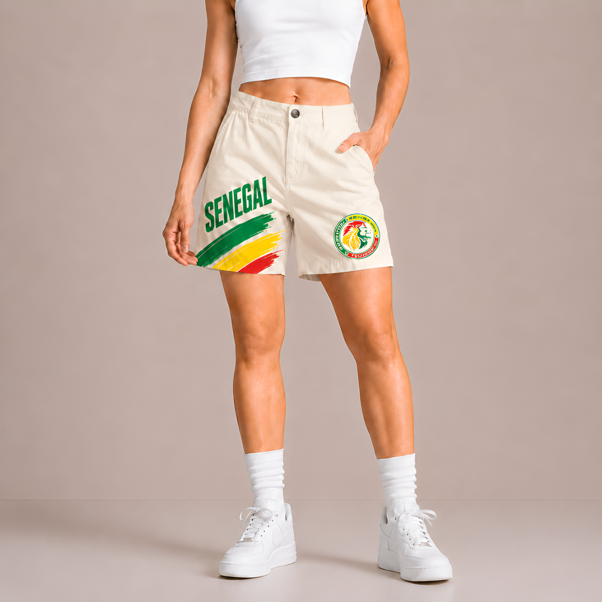 World Cup 2026 Senegal Football Fan Printed Twill Shorts
