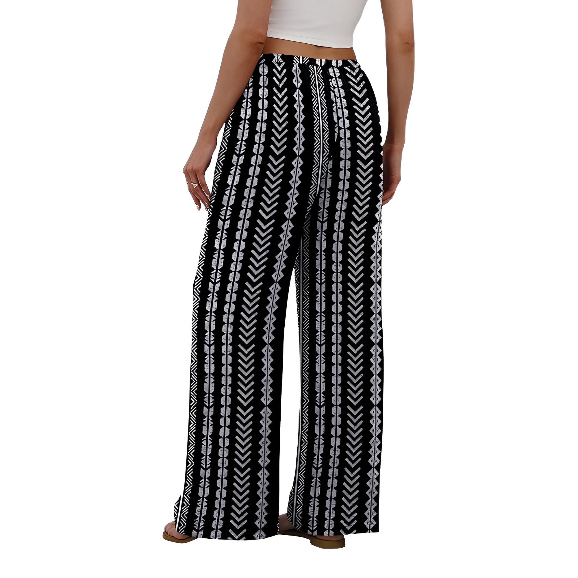 Wide Fit Flowy Palazzo Pants With Pockets For Women
