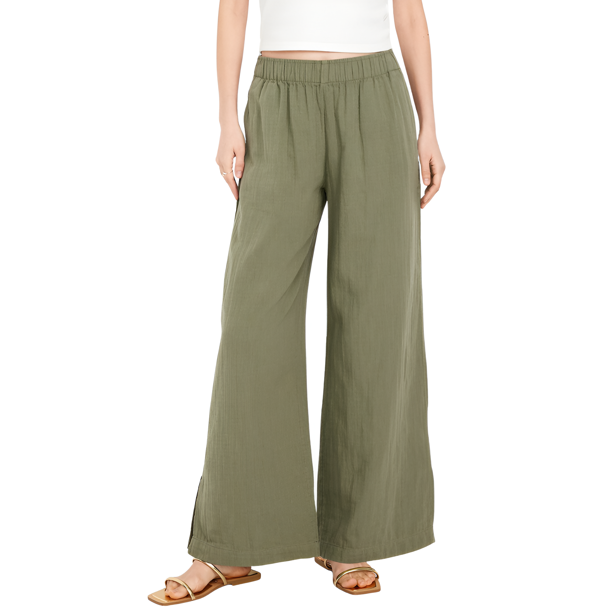 High Rise Crinkle Gauze Super Wide Pants-My Comfy Pant