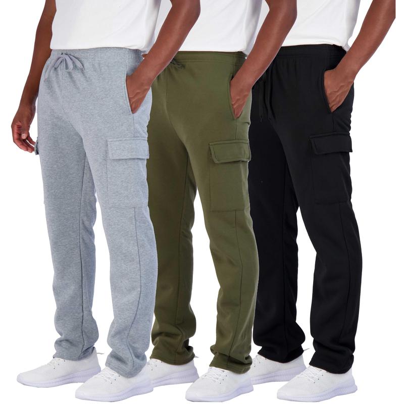 Pack of 3 Tech Fleece Cargo Sweatpants with Multi-Pocket Design for Men