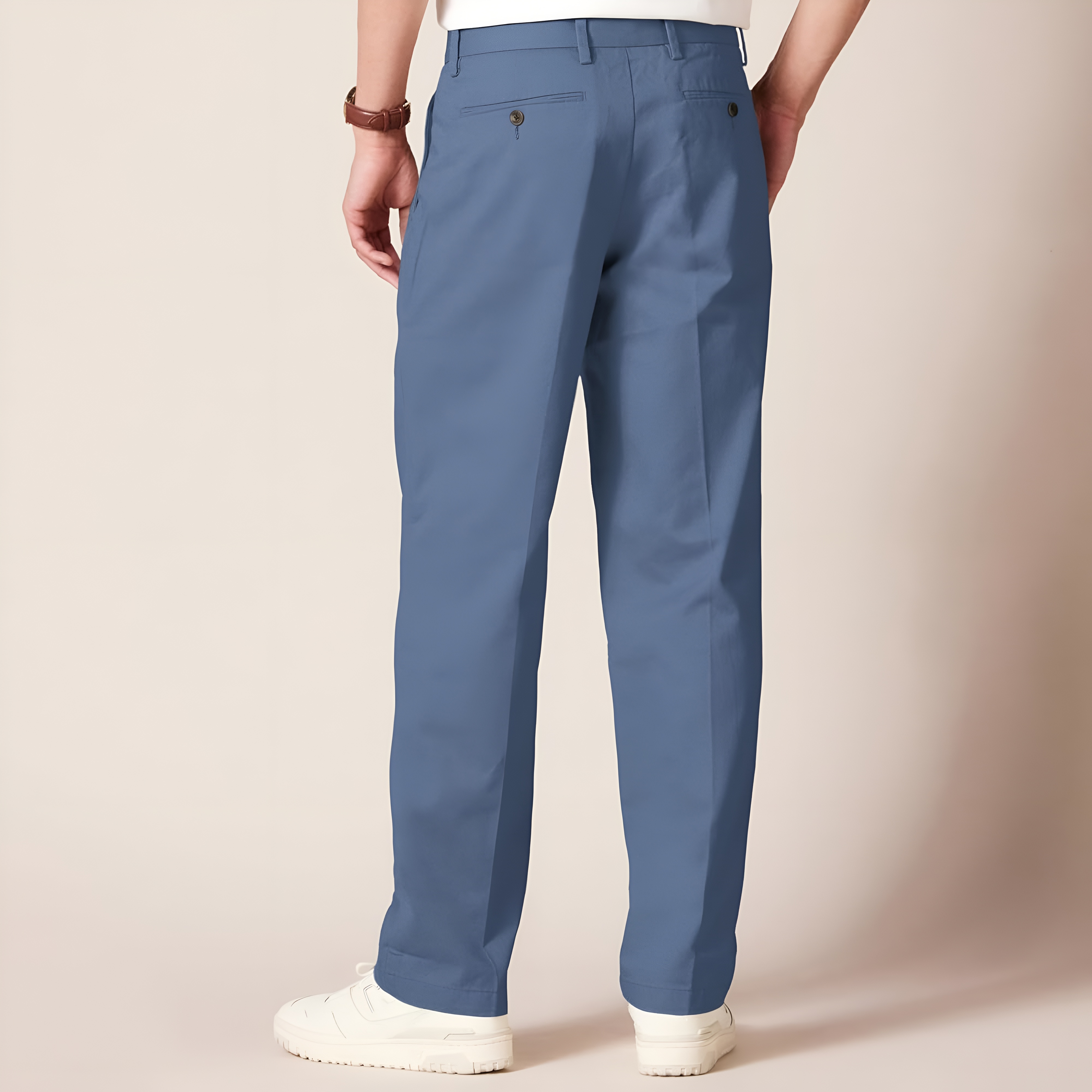 Men's Classic-Fit Wrinkle-Resistant Pleated Chino PantPleated Style Straight Fit Chino Pants For Men - Image 13