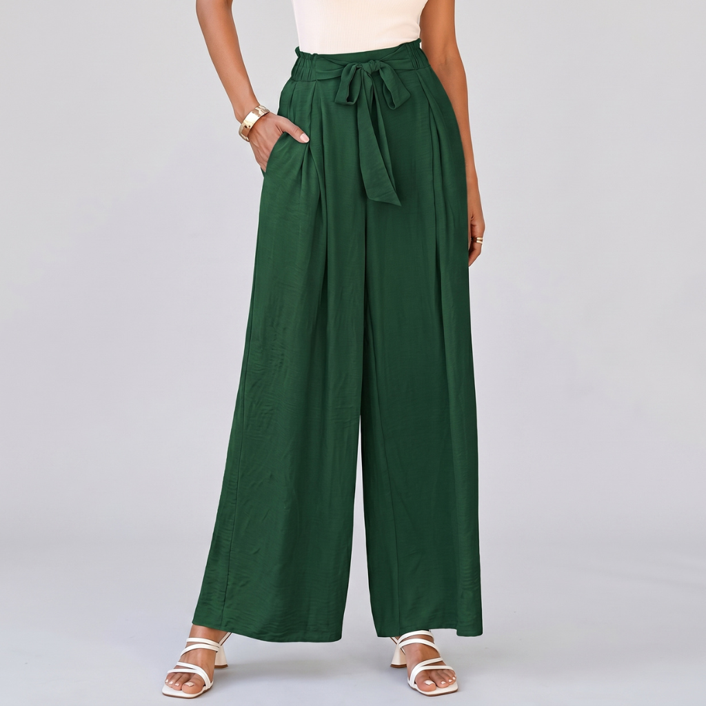 Casual High Rise Loose Fit Palazzo Pants For Women 