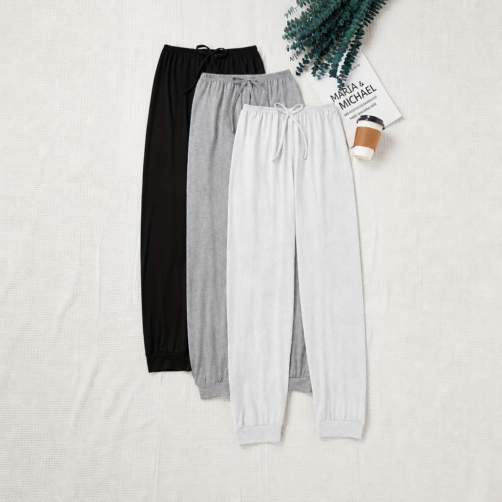 3 Pieces Casual Drawstring Pants For Women