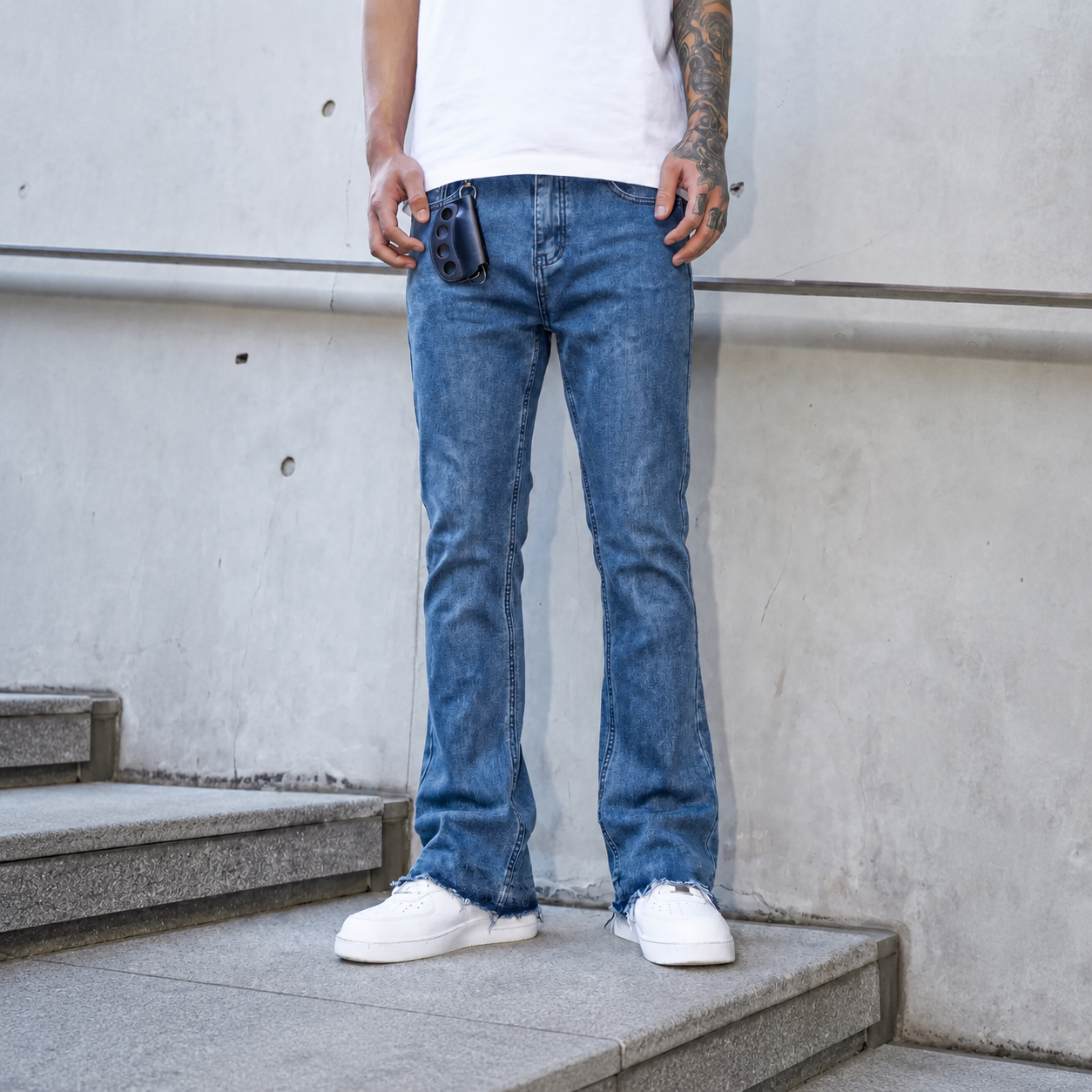 Casual Loose Retro Fashion Stretchy Streetwear Jeans For Men