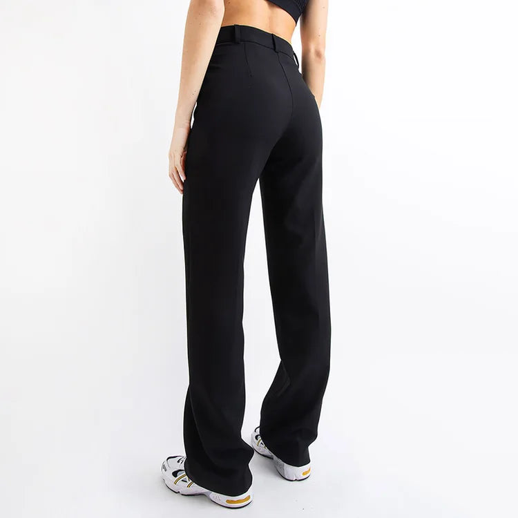 High Waisted Suit Pants With Straw Pleats-My Comfy Pant