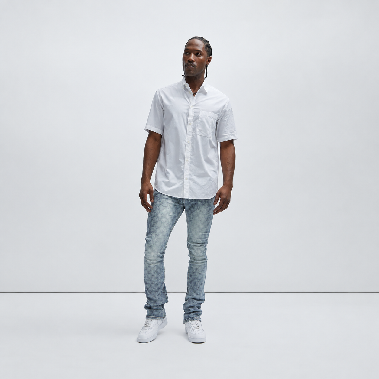 Stacked Slim Fit Flare Jeans For Men