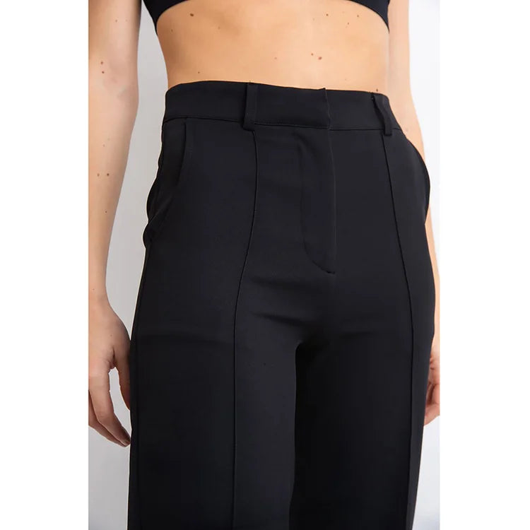 High Waisted Suit Pants With Straw Pleats-My Comfy Pant
