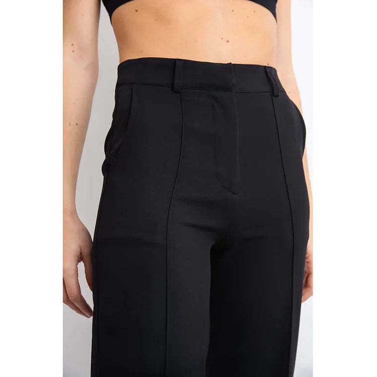 High Waisted Suit Pants With Straw Pleats-My Comfy Pant
