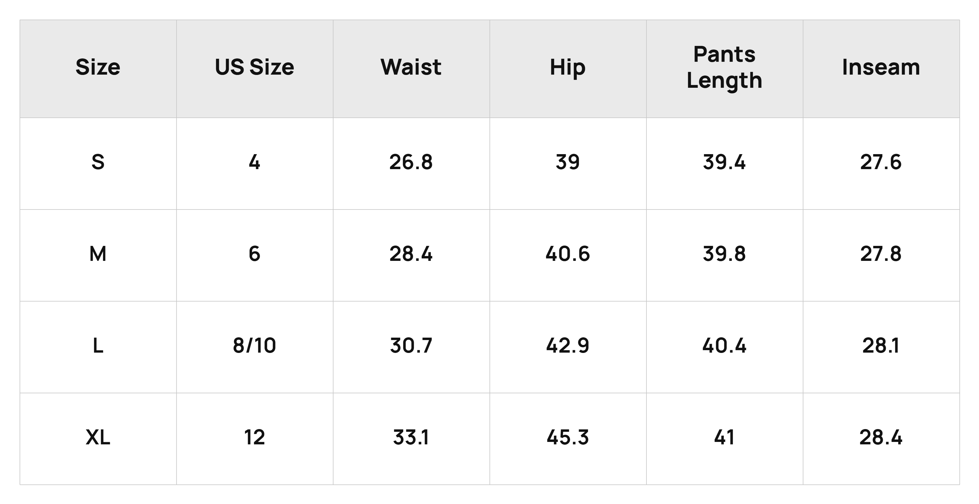 Size Chart