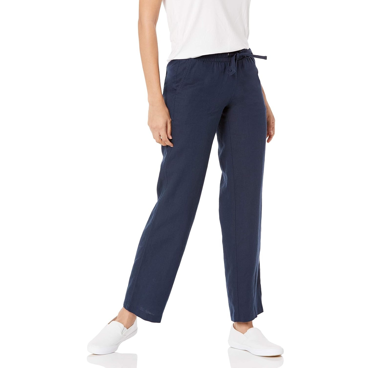Casual Loose Fit Wide Length Pants With Drawstring For Women