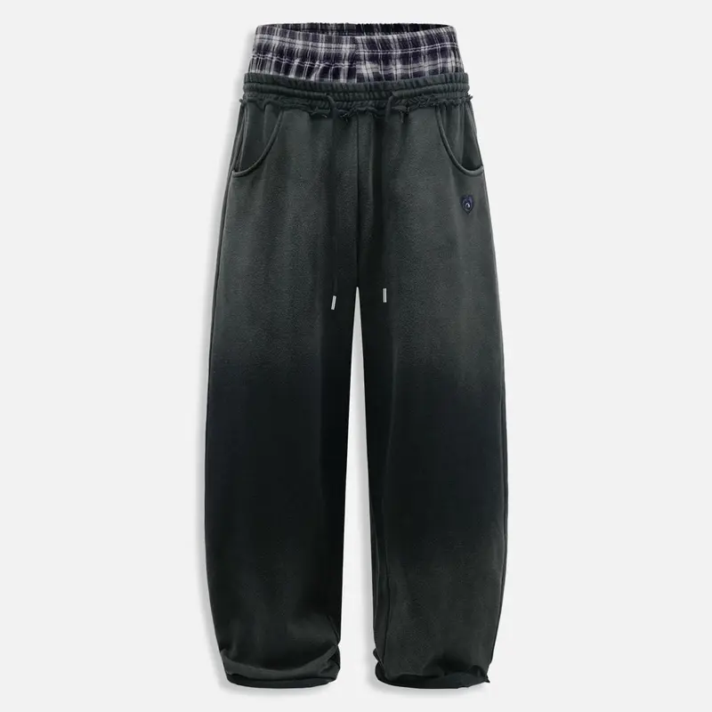 Loose Vintage Plaid Patchwork Sweatpants For Men And Women