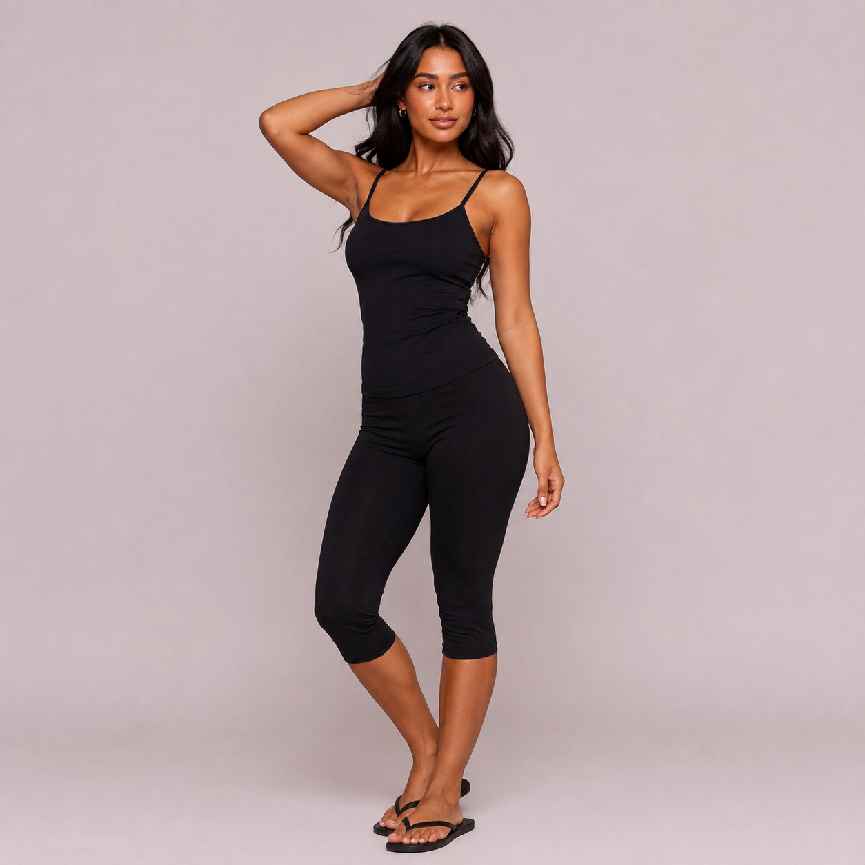 Soft Touch Elasticated Capri Leggings For Women