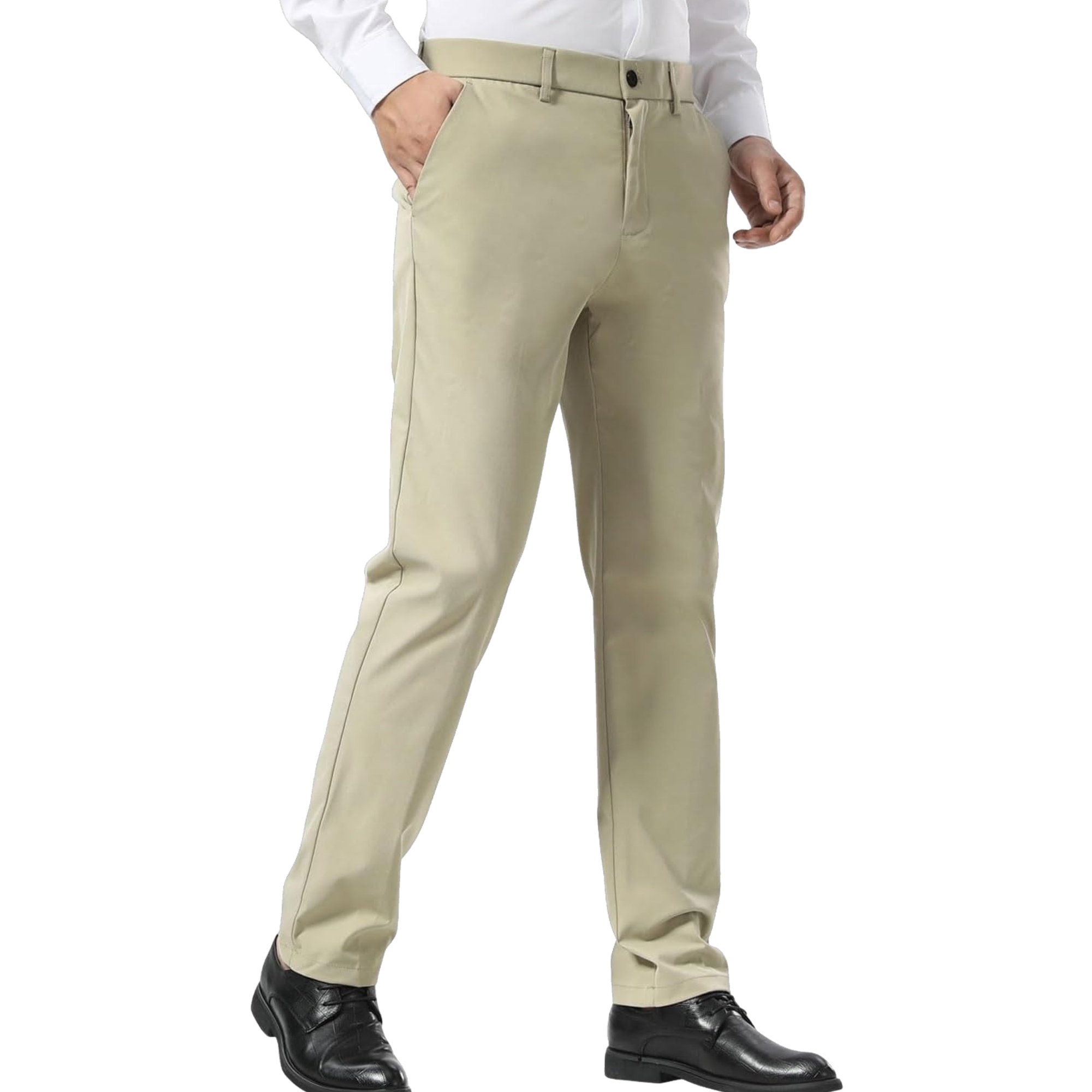 Men's Slim Fit Dress Pants Stretch Khaki Pants Wrinkle Free