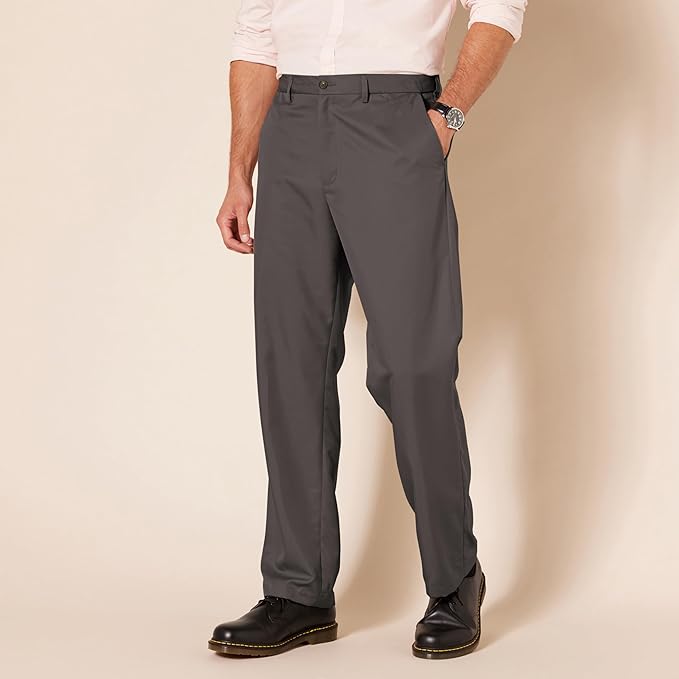 Classic Fit Flat Front Dress Pants for Men