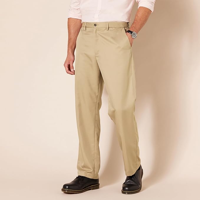 Classic Fit Flat Front Dress Pants for Men