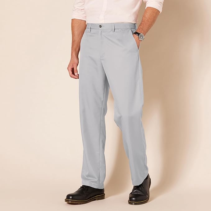 Classic Fit Flat Front Dress Pants for Men