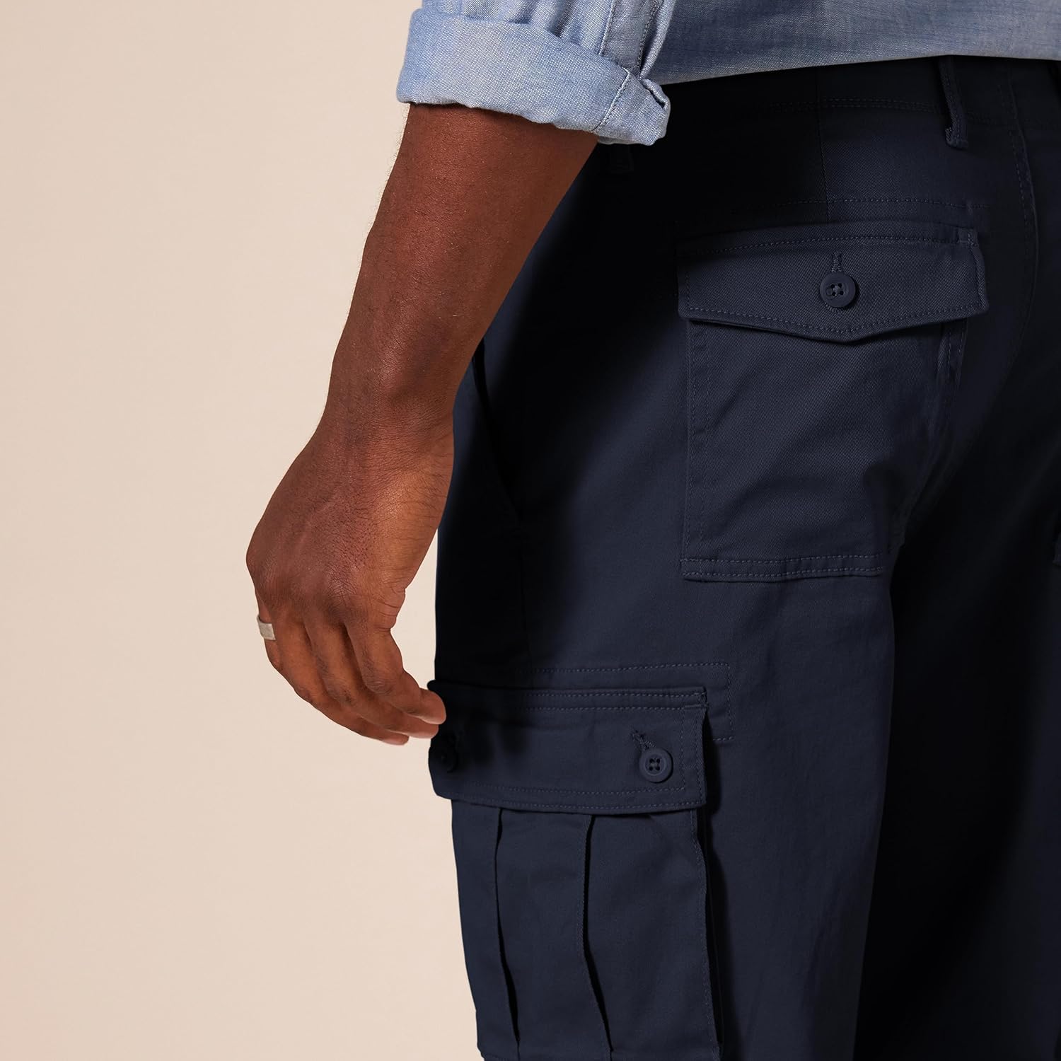 Straight Fit Stretch Cargo Pants for Men