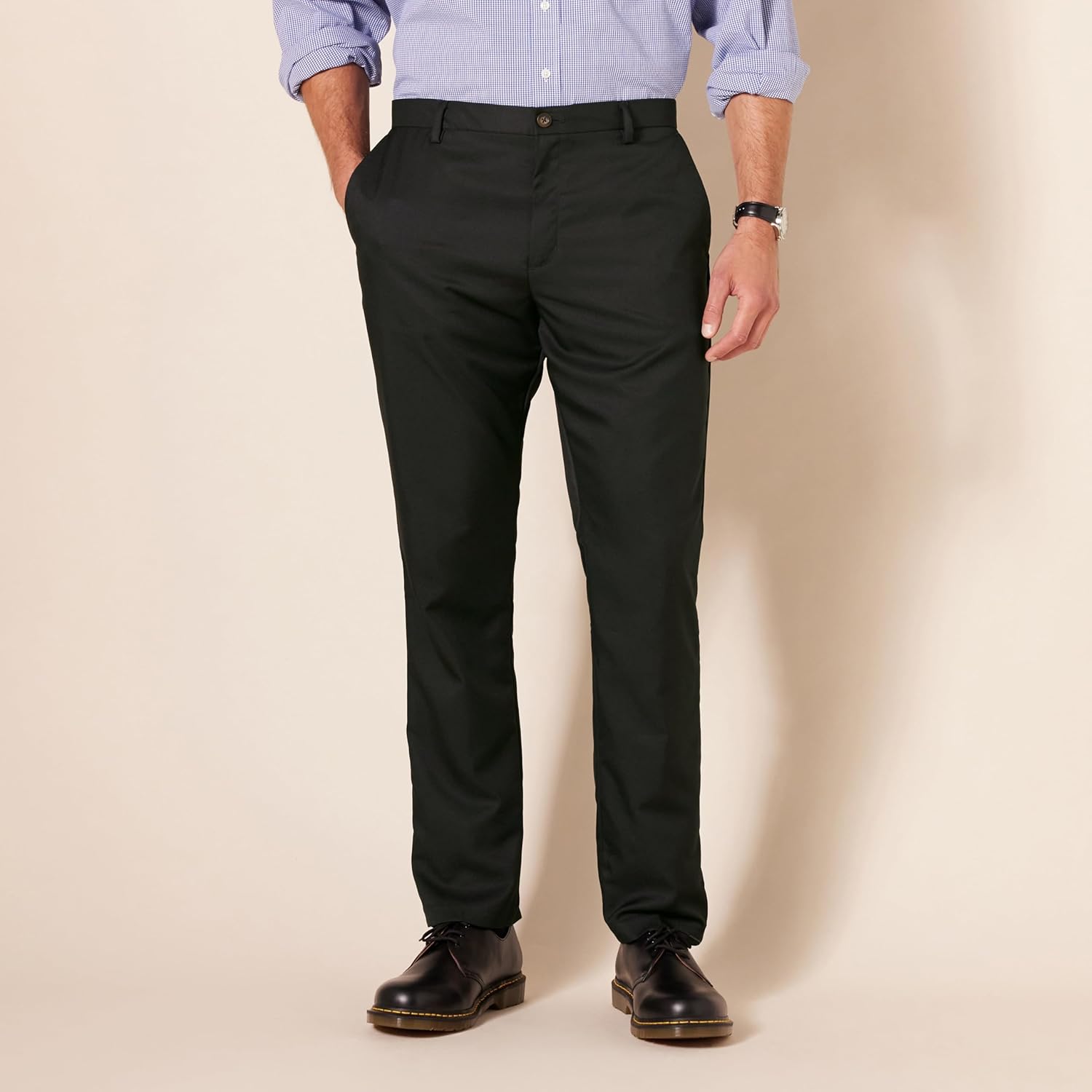 Slim Fit Flat Front Dress Pants for Men