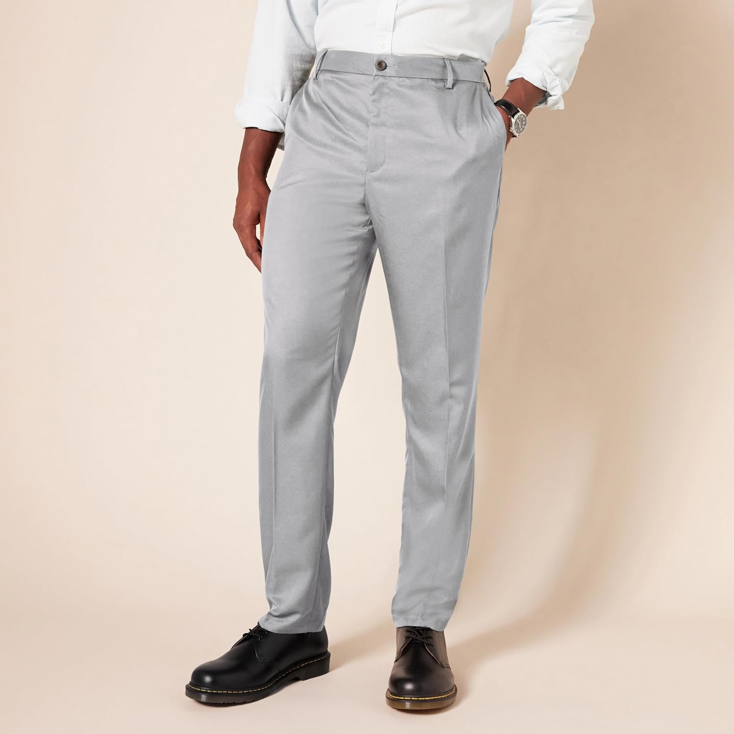 Slim Fit Flat Front Dress Pants for Men
