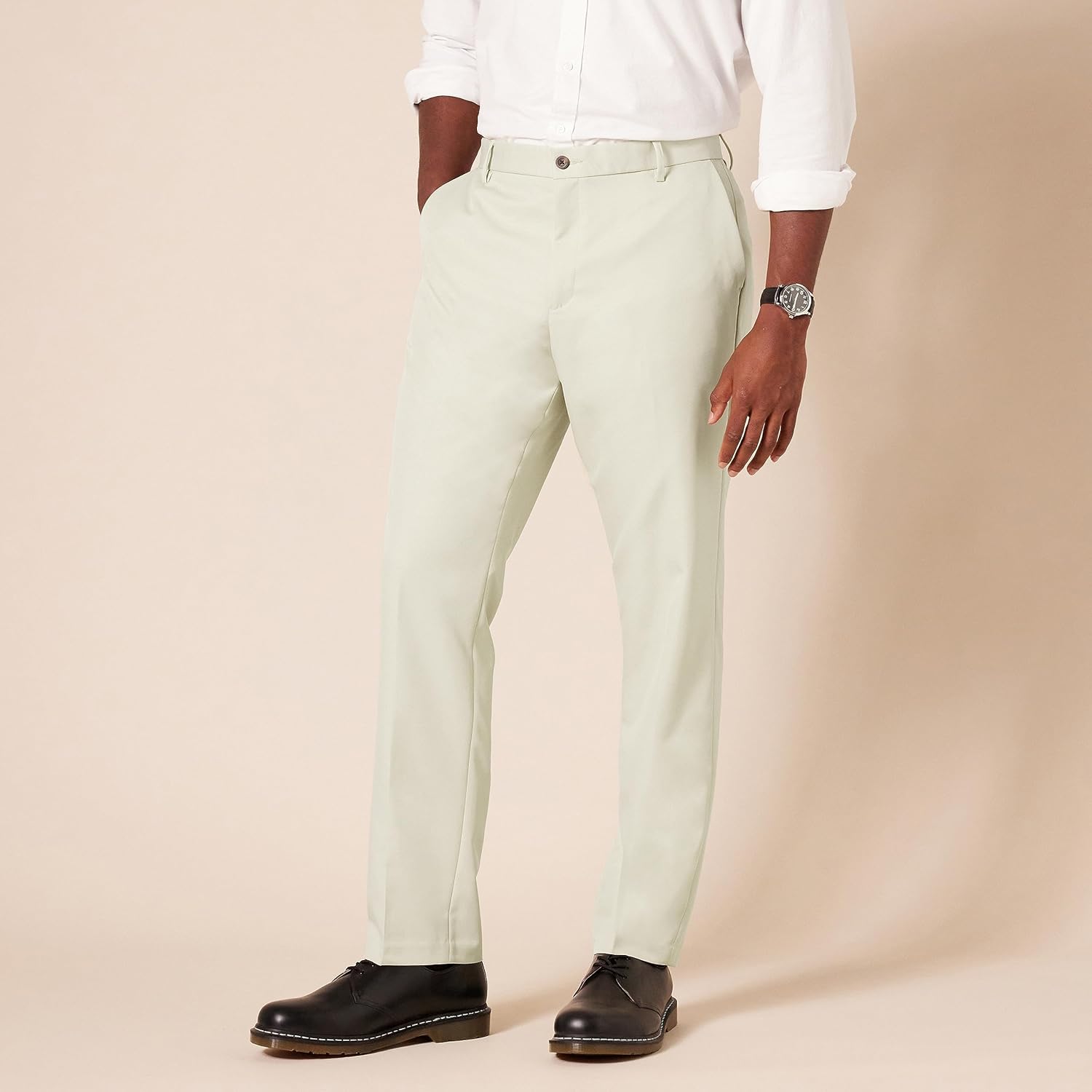 Slim Fit Flat Front Dress Pants for Men