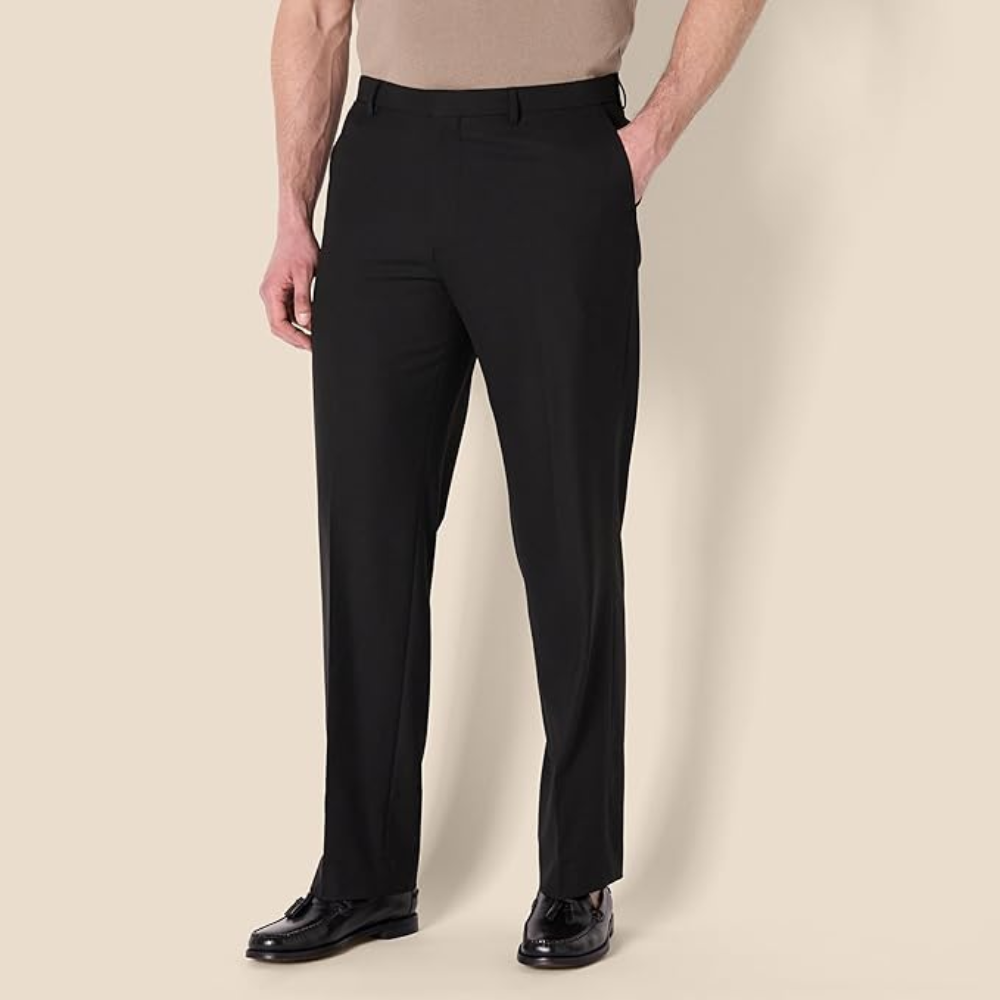 Classic Fit Dress Pants With Wrinkle Resistant Stretch For Men