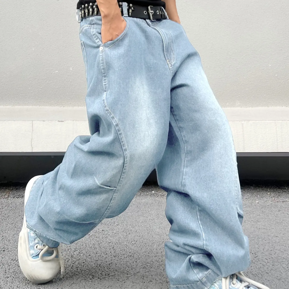 Structured Saturated Wide Cut Streetwear Pants