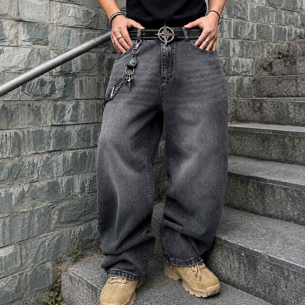 Structured Saturated Wide Cut Vintage Pants