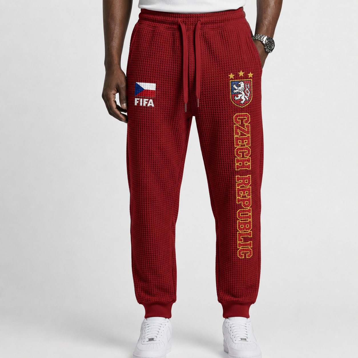 FIFA 2026 Czech Republic Printed Waffle Football Fan Pants