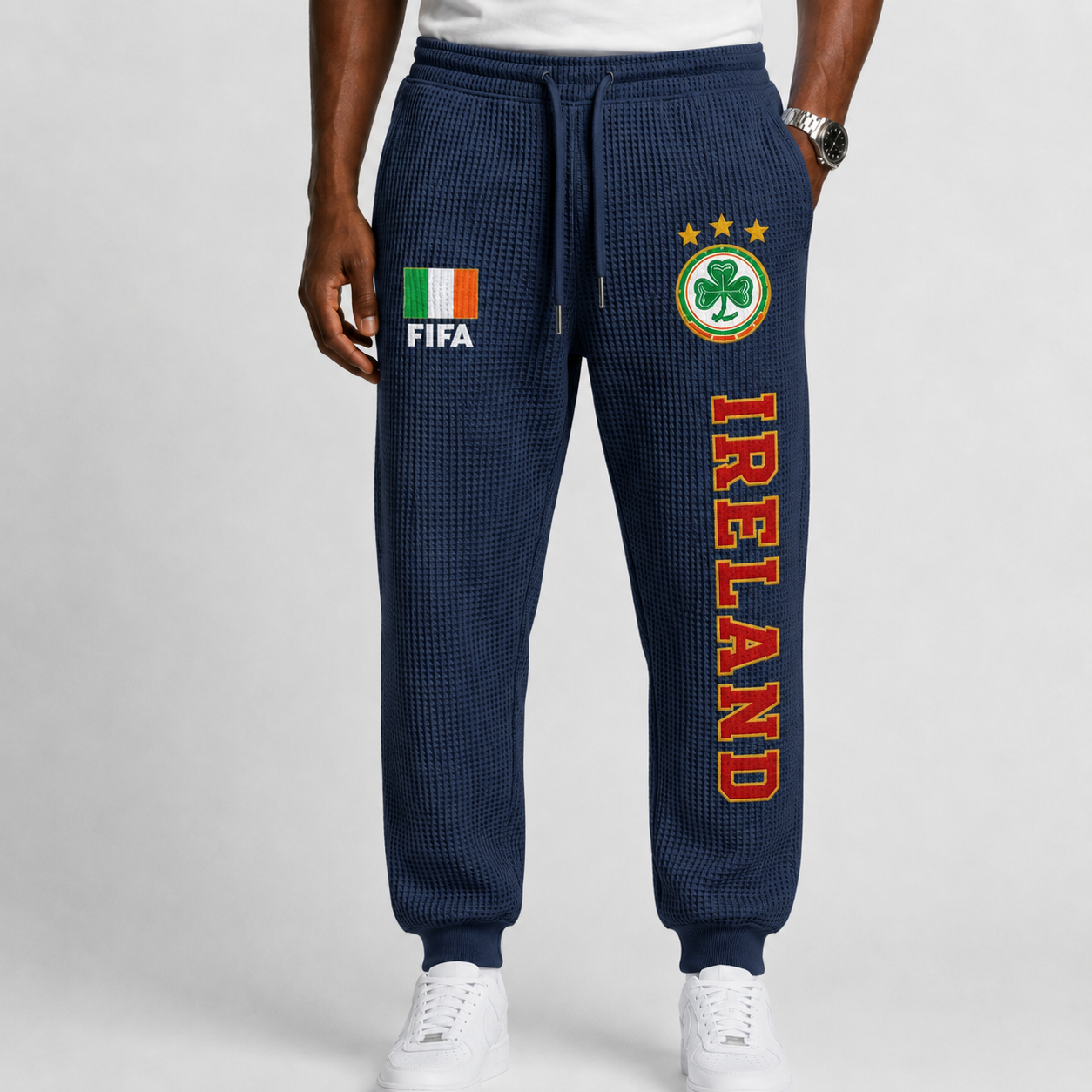 FIFA 2026 Ireland Printed Waffle Football Fan Pants