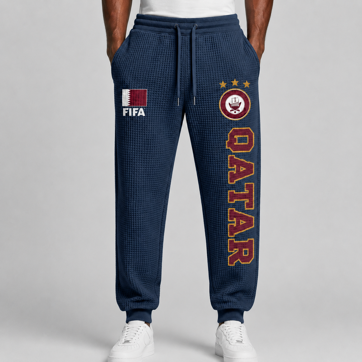 FIFA 2026 Qatar Printed Waffle Football Fan Pants