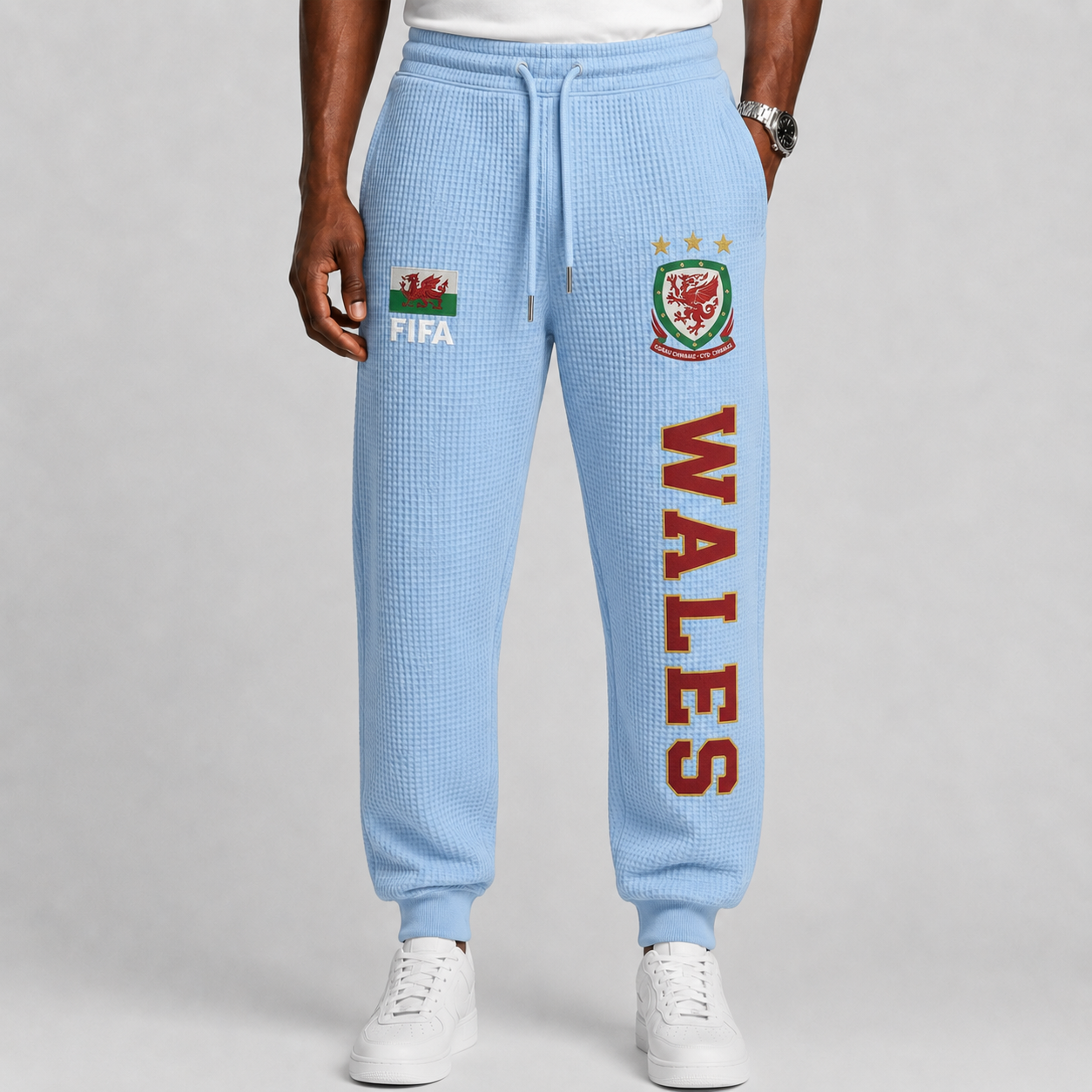 FIFA 2026 Wales Printed Waffle Football Fan Pants