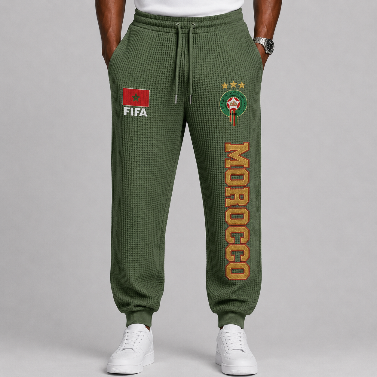 FIFA 2026 Morocco Printed Waffle Football Fan Pants