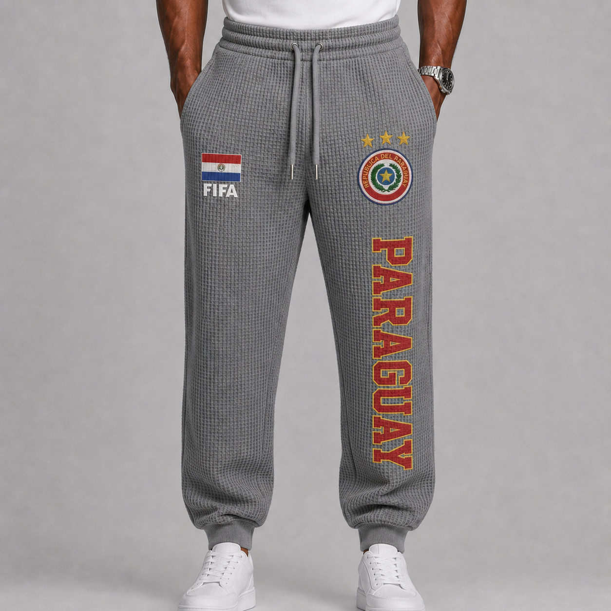 FIFA 2026 Paraguay Printed Waffle Football Fan Pants