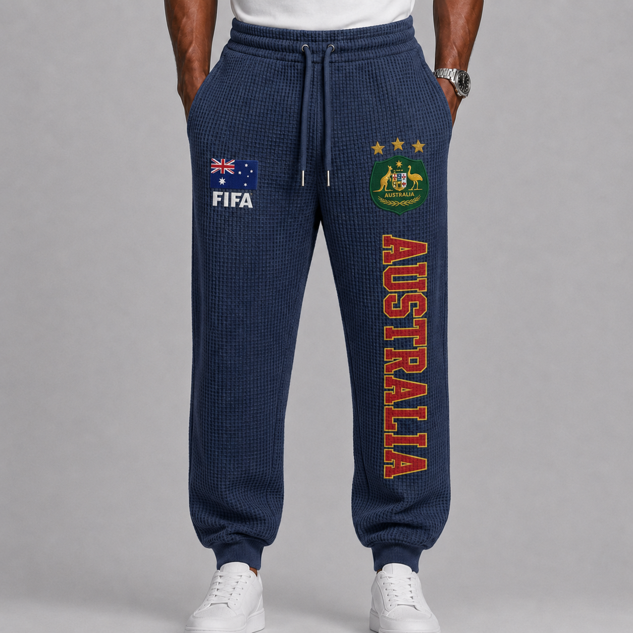 FIFA 2026 Australia Printed Waffle Football Fan Pants