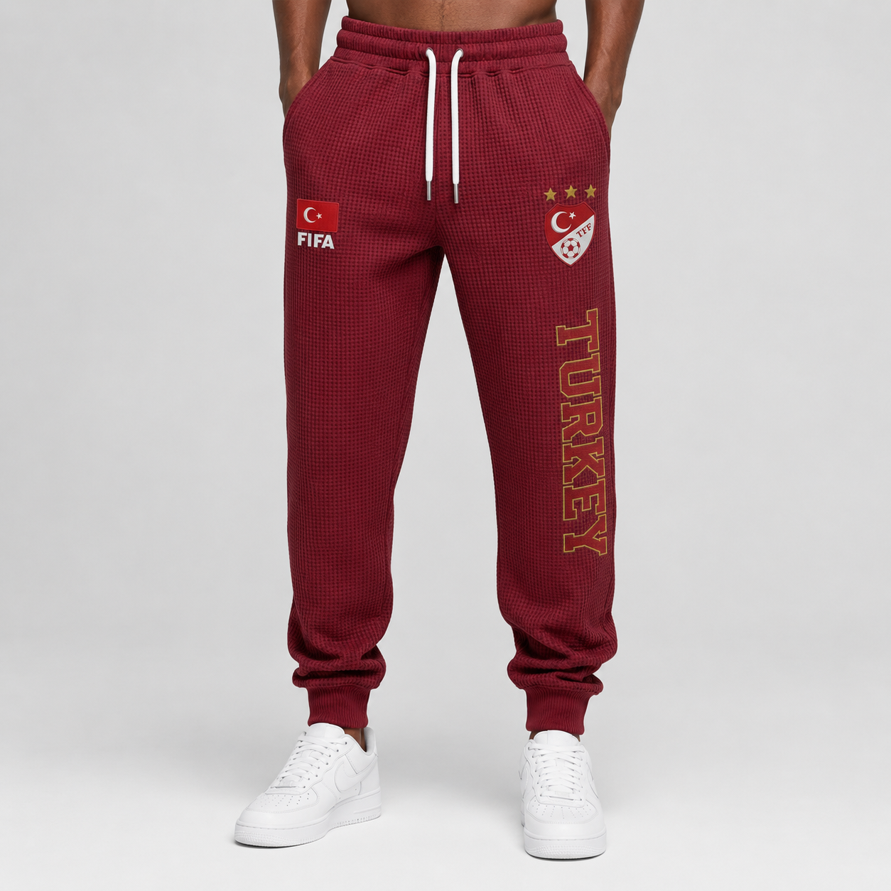 FIFA 2026 Turkey Printed Waffle Football Fan Pants